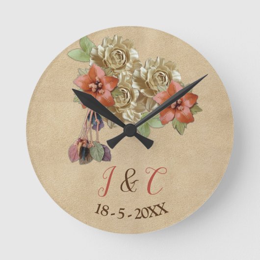 Cherry Blossom Clock Runde Wanduhr (Vorderseite)