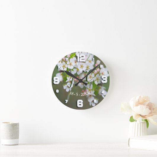 Cherry Blossom Clock Runde Wanduhr (Zuhause)