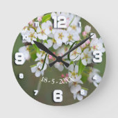 Cherry Blossom Clock Runde Wanduhr (Vorderseite)