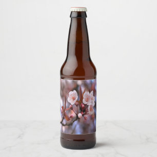 Cherry Blossom Cluster mit rosa und blau Bierflaschenetikett