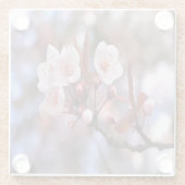 Cherry Blossom Cluster mit rosa und blau Glasuntersetzer (Rückseite)