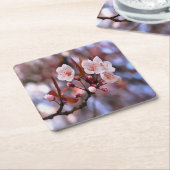 Cherry Blossom Cluster mit rosa und blau Rechteckiger Pappuntersetzer (angewinkelt)