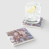 Cherry Blossom Cluster mit rosa und blau Steinuntersetzer (Seitenansicht)