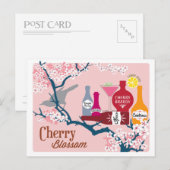 Cherry Blossom Cocktail Postkarte (Vorne/Hinten)