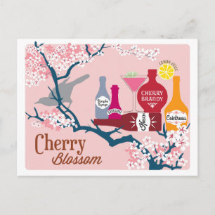 Cherry Blossom Cocktail Postkarte