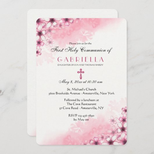 Cherry Blossom Corner Einladung (Vorne/Hinten)