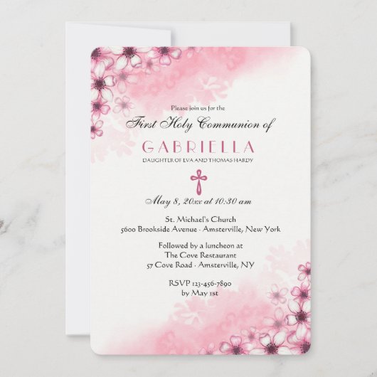 Cherry Blossom Corner Einladung (Vorderseite)