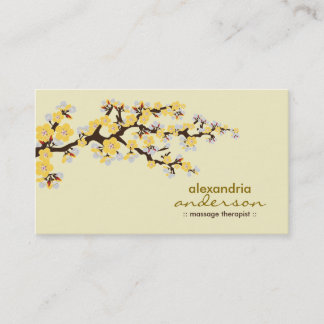 Cherry Blossom Custom Business Cards (gelb) Visitenkarte