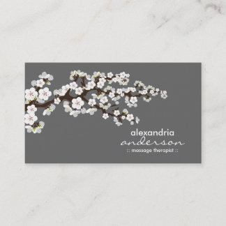 Cherry Blossom Custom Business Cards (grau) Visitenkarte
