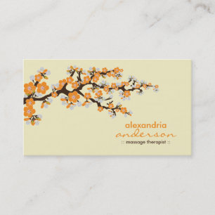Cherry Blossom Custom Business Cards (orange) Visitenkarte
