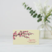 Cherry Blossom Custom Business Cards (rosa) Visitenkarte (Stehend Vorderseite)