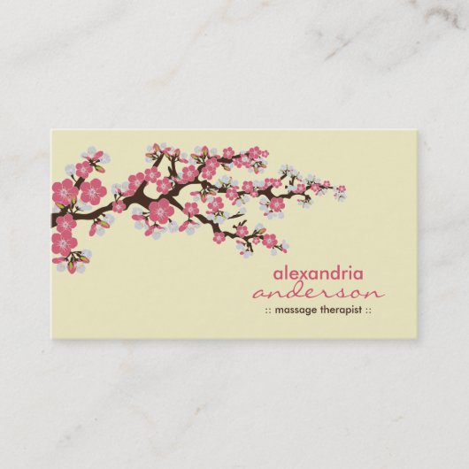 Cherry Blossom Custom Business Cards (rosa) Visitenkarte (Vorderseite)