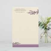 Cherry Blossom Custom Stationery (Lavendel) Briefpapier (Stehend Vorderseite)