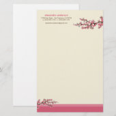 Cherry Blossom Custom Stationery (rosa) Briefpapier (Vorne/Hinten)