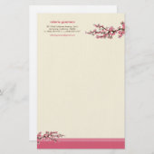 Cherry Blossom Custom Stationery (rosa) Briefpapier (Vorne/Hinten)