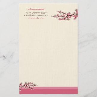 Cherry Blossom Custom Stationery (rosa) Briefpapier