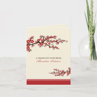 Cherry Blossom Custom Thank You Card Dankeskarte