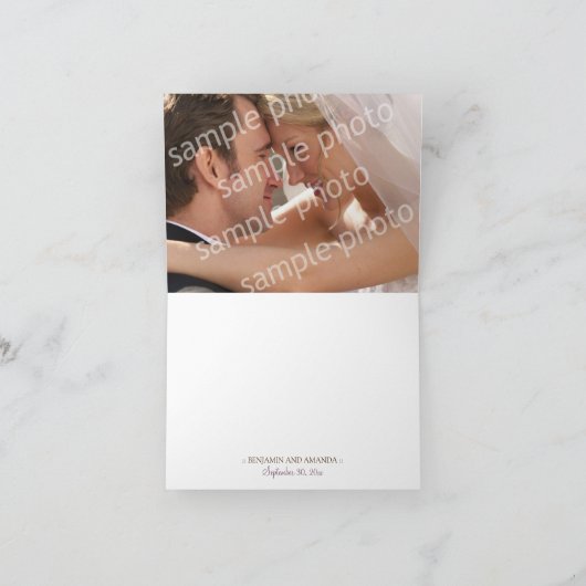 Cherry Blossom Danke, dass Sie Karte mit Foto (Lav (Innenseite)