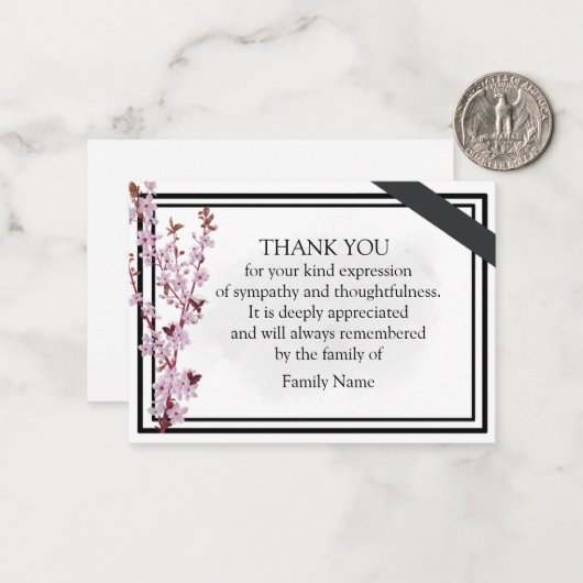 Cherry Blossom danke Ihnen Karten (Vorderseite/Rückseite Beispiel)