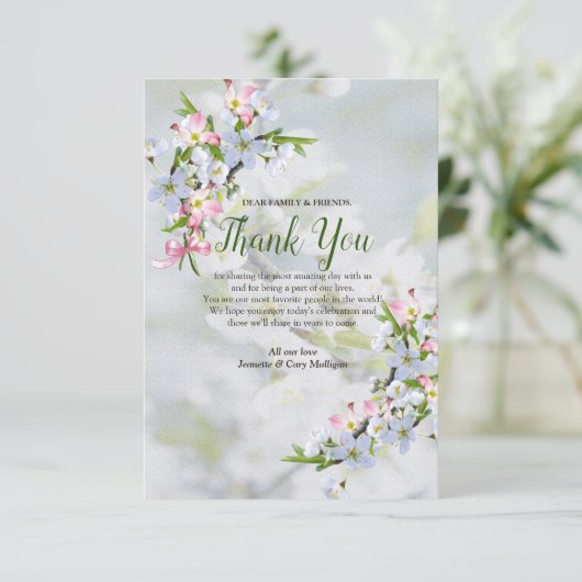 Cherry Blossom danke Ihnen Karten (Stehend Vorderseite)