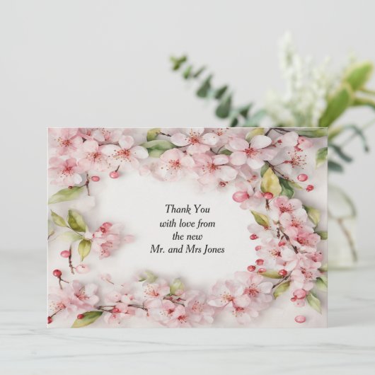 Cherry Blossom Dankeskarte (Stehend Vorderseite)