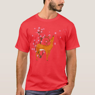 Cherry Blossom Deer Animal Japanische Sakura Blume T-Shirt
