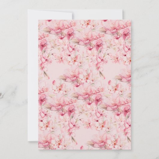 Cherry Blossom Delight Baby Shower Einladung (Rückseite)