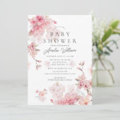 Cherry Blossom Delight Baby Shower Einladung (Stehend Vorderseite)