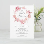 Cherry Blossom Delight Baby Shower Einladung (Stehend Vorderseite)