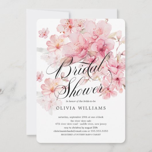 Cherry Blossom Delight Brautparty Einladung (Vorderseite)