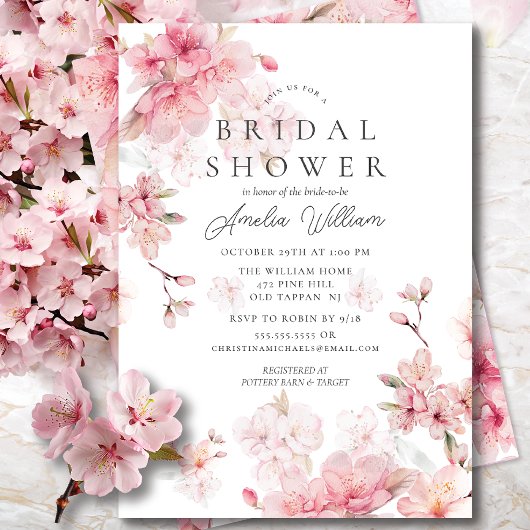 Cherry Blossom Delight Bridal Dusche Einladung