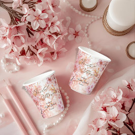 Cherry Blossom Delight Bridal Dusche Einladung Pappbecher