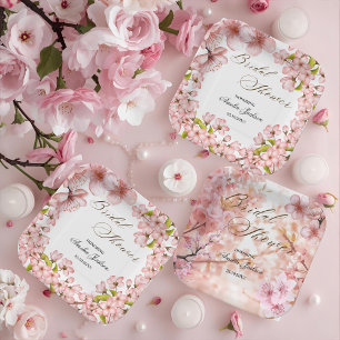 Cherry Blossom Delight Bridal Dusche Einladung Pappteller