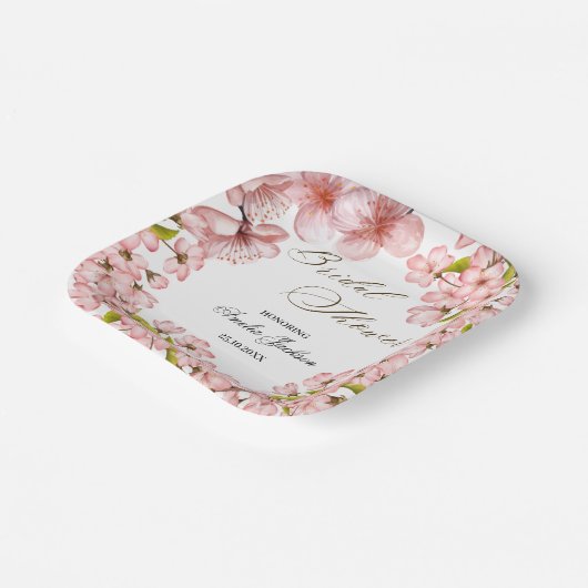 Cherry Blossom Delight Bridal Dusche Einladung Pappteller (Gewinkelt)
