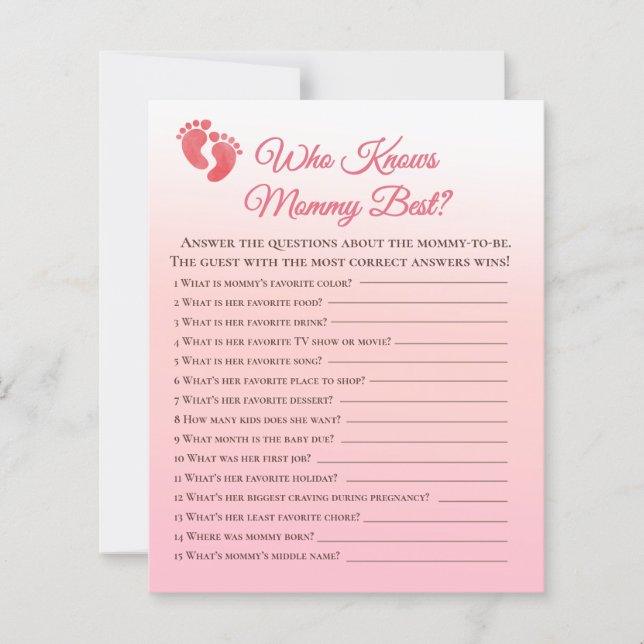 Cherry Blossom, der Mommy Best Shower Game kennt (Vorderseite)