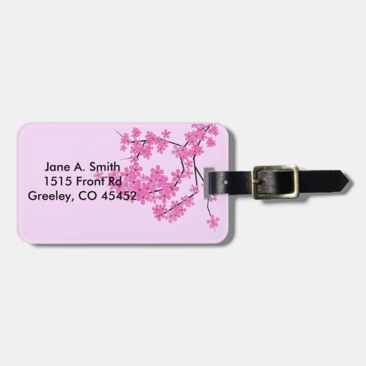 Cherry Blossom Design - Gepäckmarke Gepäckanhänger (Vorderseite horizontal)