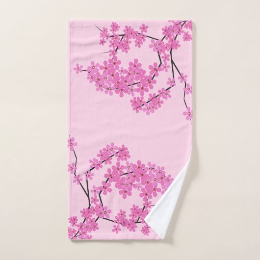 Cherry Blossom Design - Set im Badezimmer (Handtuch)