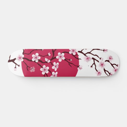 Cherry Blossom Design Skateboard Deck (Horizontal)