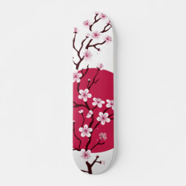 Cherry Blossom Design Skateboard Deck
