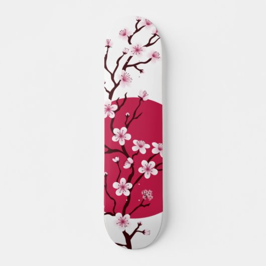 Cherry Blossom Design Skateboard Deck (Vorne)