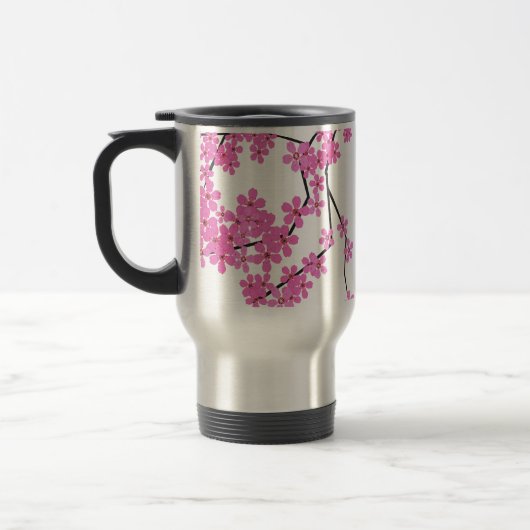 Cherry Blossom Design Travel Beverage Tasse (Links)