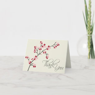 Cherry Blossom Designer Danke Karte 2 (rot)