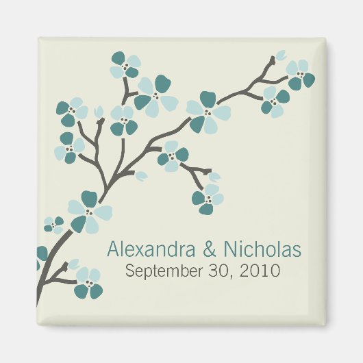 Cherry Blossom Designer Gastgeschenk Hochzeit 2 (a Magnet (Vorne)