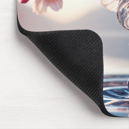 Cherry Blossom Dewdrop Mousepad (Ecke)