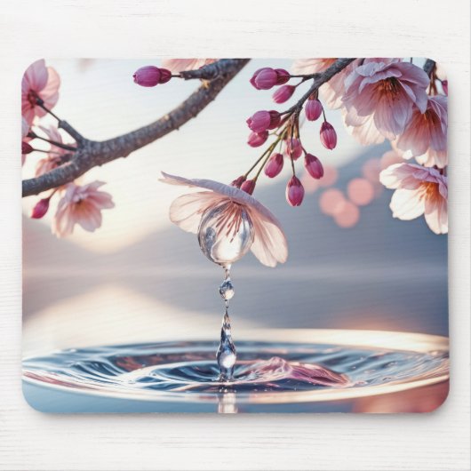 Cherry Blossom Dewdrop Mousepad (Vorne)