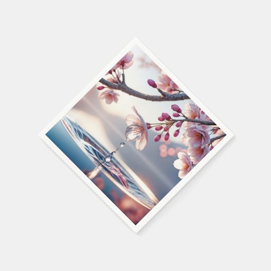Cherry Blossom Dewdrop Serviette (Ecke)