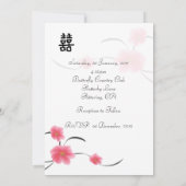 Cherry Blossom Double Happiness Wedding Collection Einladung (Rückseite)