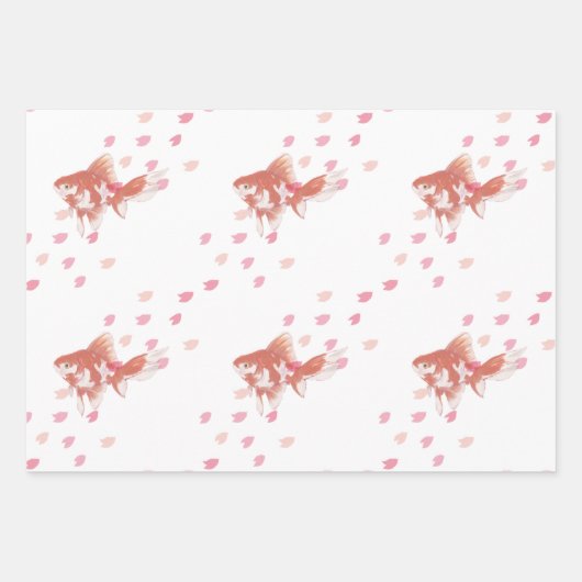 Cherry Blossom Dream: Koi Fish Art Print Geschenkpapier Set (Vorderseite 3)