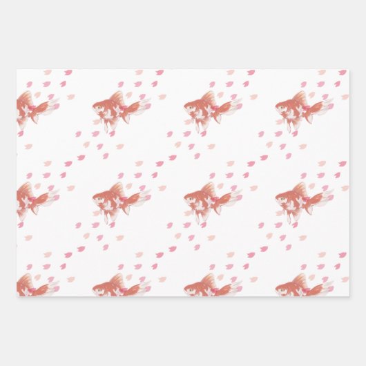 Cherry Blossom Dream: Koi Fish Art Print Geschenkpapier Set (Vorderseite)