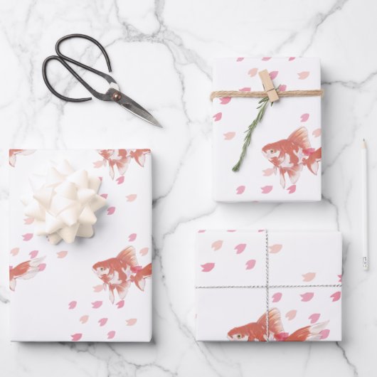 Cherry Blossom Dream: Koi Fish Art Print Geschenkpapier Set (Vorderseite)